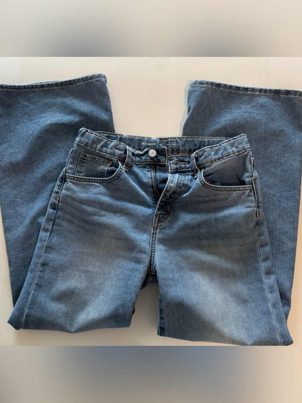 Old Navy Girls High-Rise Baggy Wide-Leg Jeans – Size 14